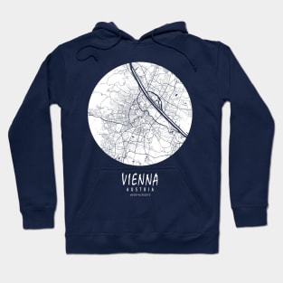Vienna, Austria City Map - Full Moon Hoodie